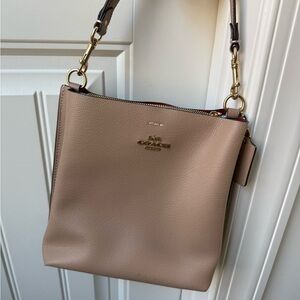 Coach Beige Leather Shoulder Bag